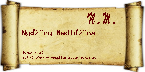 Nyáry Madléna névjegykártya